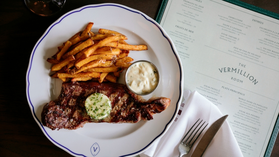 Steak Frites at the Vermillion Room at Fairmont Banff Springs. Image: Fairmont Banff Springs