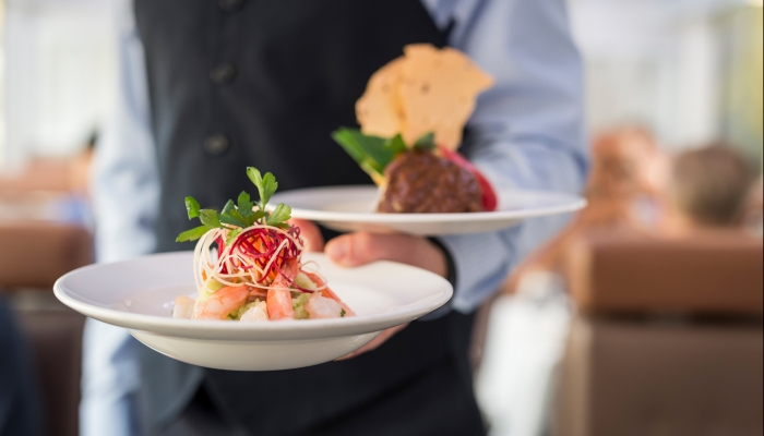lunch onboard the rocky mountaineer train